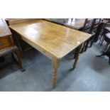 A pine kitchen table