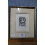 After Albrecht Durer, Christ with crown of Thomas, etching, framed