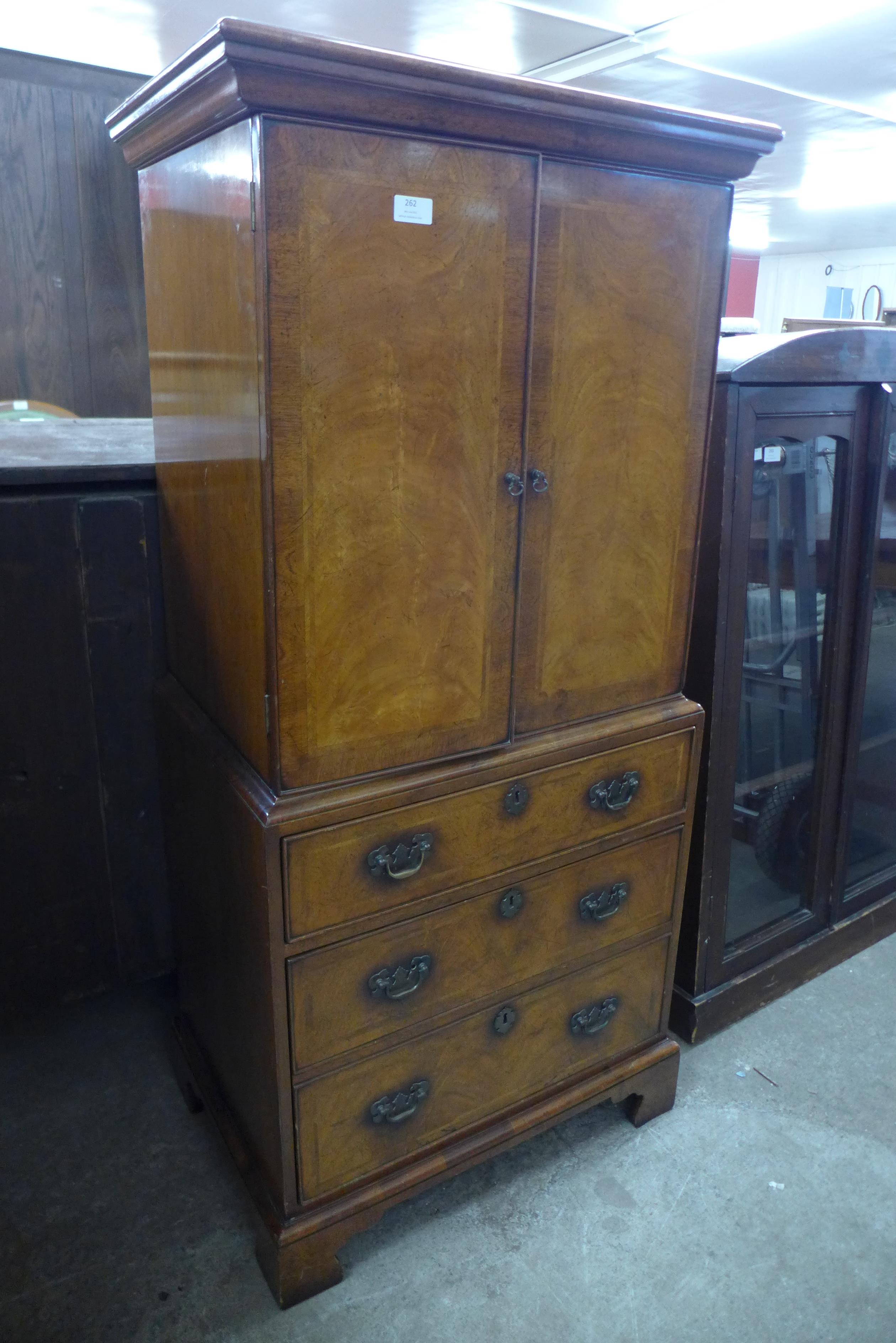 A mahogany two door cabinet