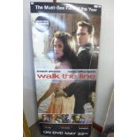 A cardboard Walk The Line advertising film sign