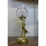 An Art Deco style gilt metal figural table lamp