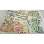 A collection of World bank notes