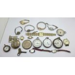 Lady's wristwatches and pocket watches for repair