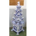 A Weldon Chatsworth blue and white sectional tulip vase