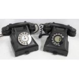 Two Bakelite telephones, one a/f (receiver)