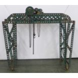 A Meccano model of a gantry crane, pre-war parts, 41cm