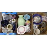 Three boxes of china; vases, bowls, glass items, etc. **PLEASE NOTE THIS LOT IS NOT ELIGIBLE FOR