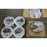 A collection of thirty-four Bradford Exchange Davenport railway themed collectors plates **PLEASE