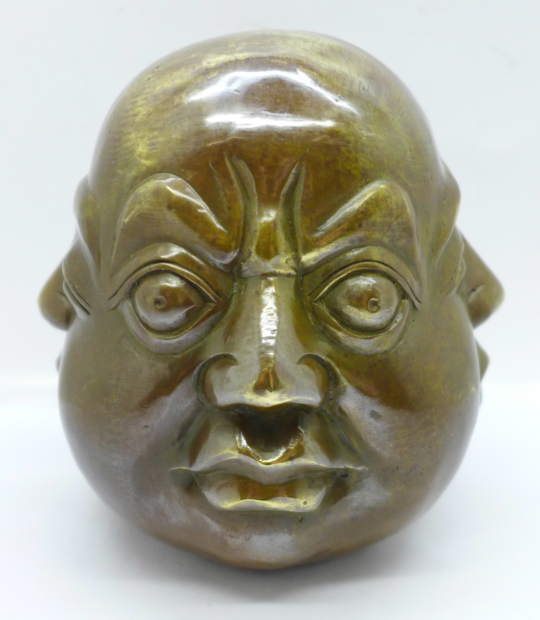 A bronze four-faced Buddha head - Bild 3 aus 5