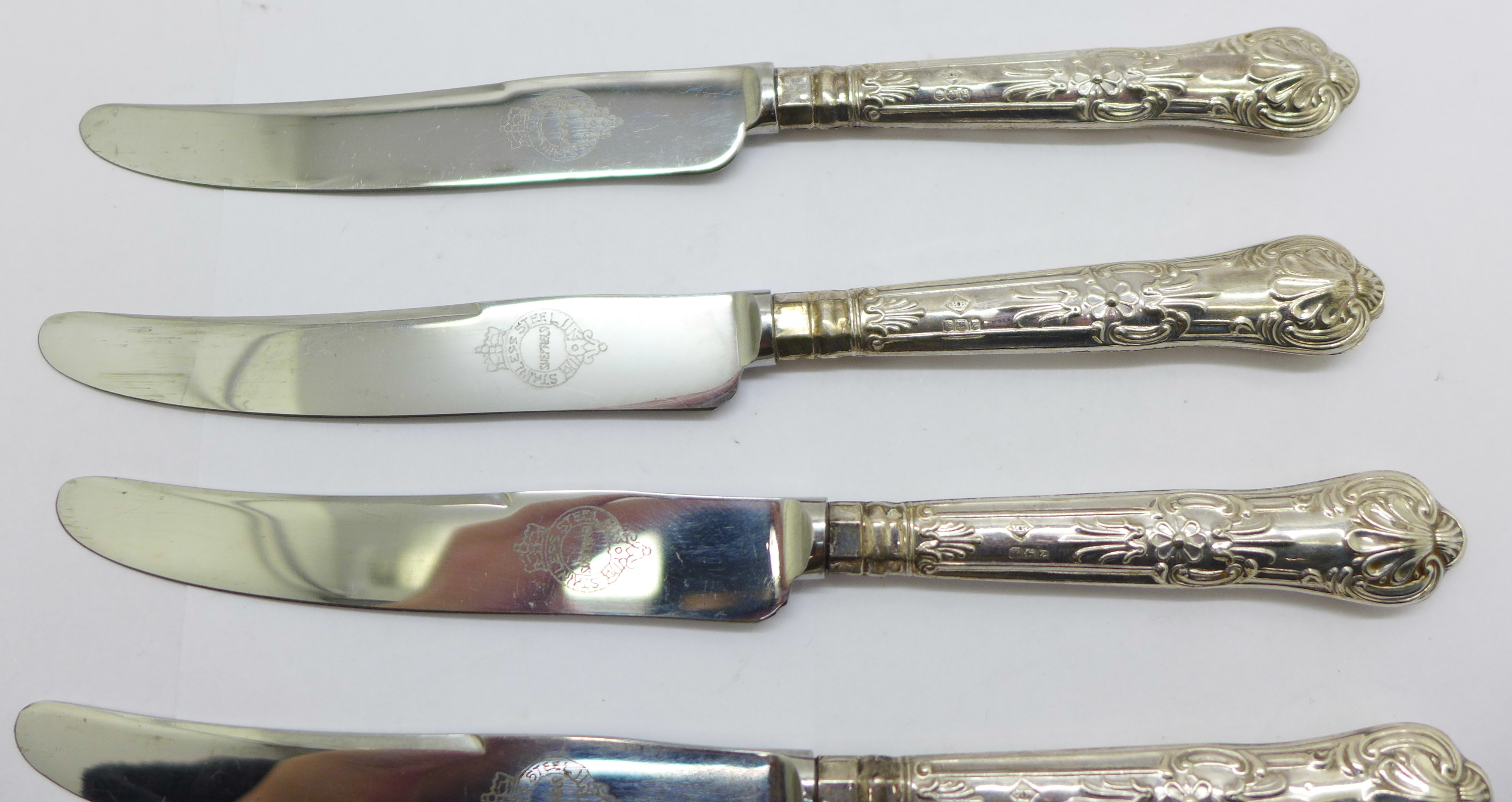 Six silver handled knives - Image 2 of 3