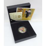 A limited edition silver proof Mr Benn 50p coin, boxed with certificate