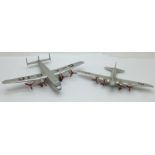 A Dinky Toys 70A Avro 'York' Air Liner, with box, and a Dinky Toys Long Range Bomber