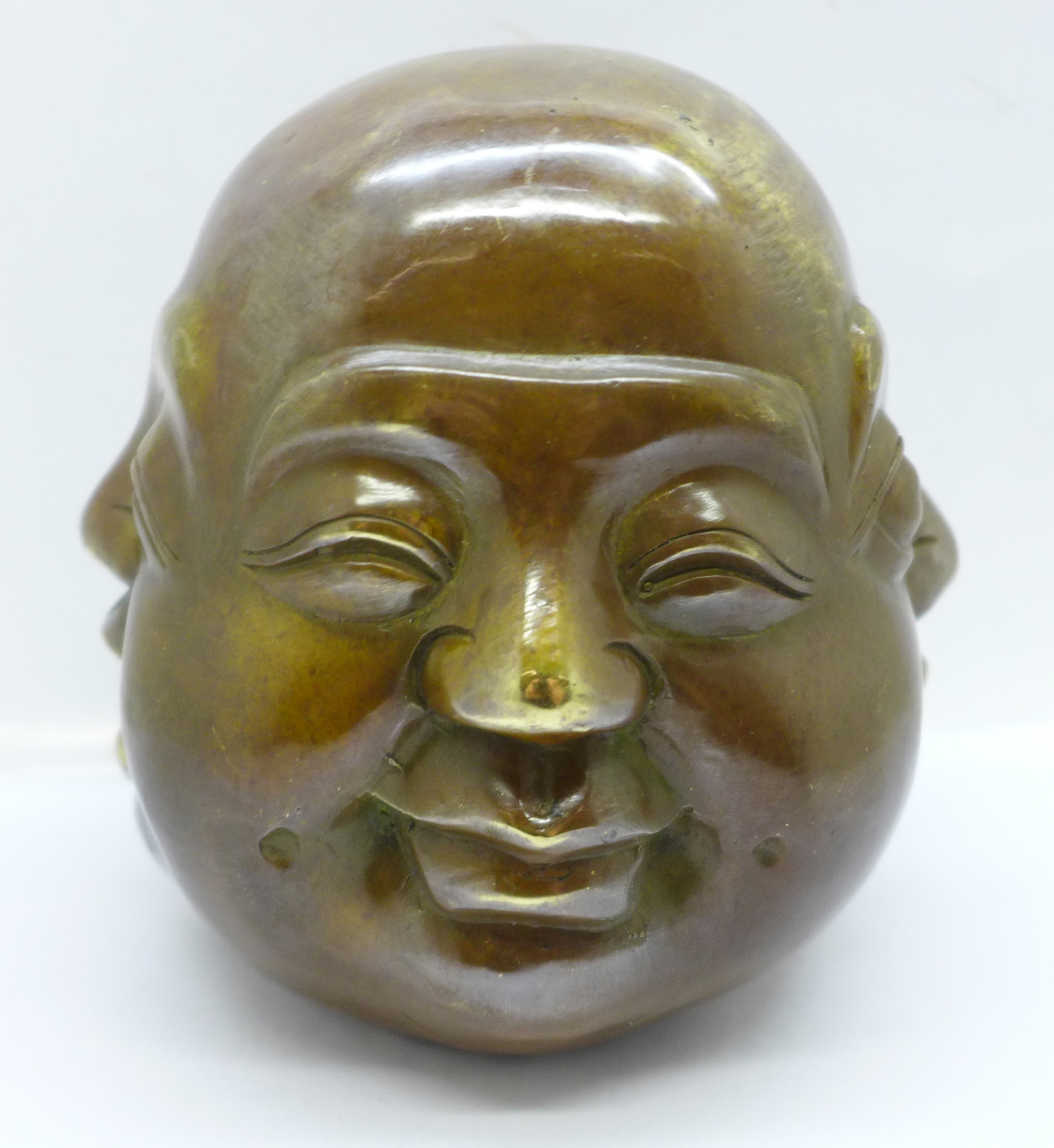 A bronze four-faced Buddha head - Bild 2 aus 5