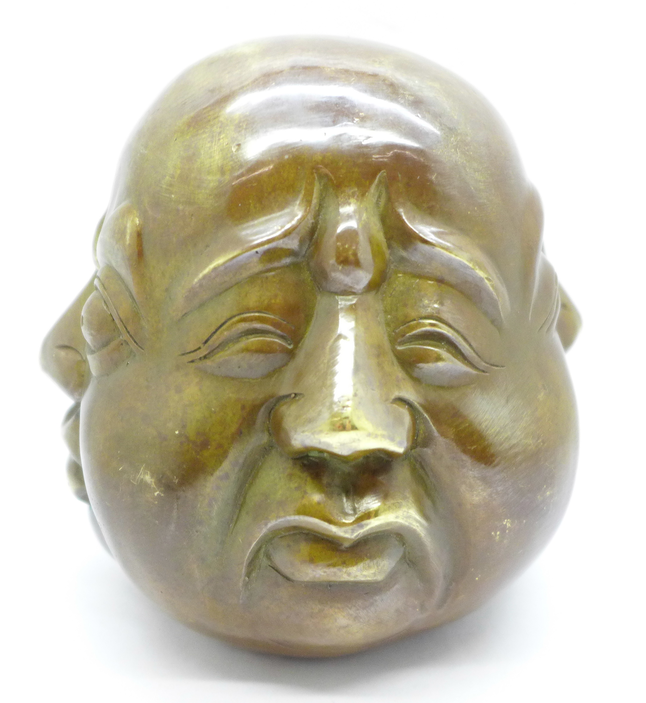 A bronze four-faced Buddha head - Bild 4 aus 5
