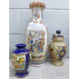 Three Chinese vases **PLEASE NOTE THIS LOT IS NOT ELIGIBLE FOR POSTING AND PACKING**