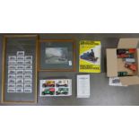 Model vehicles, railway cards and a print