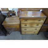 Two oak chests of drawers