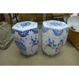 A pair of Chinese ceramic garden seats