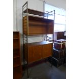 A Staples teak Ladderax room divider