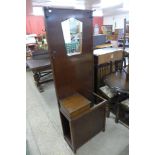 An Art Deco oak hallstand