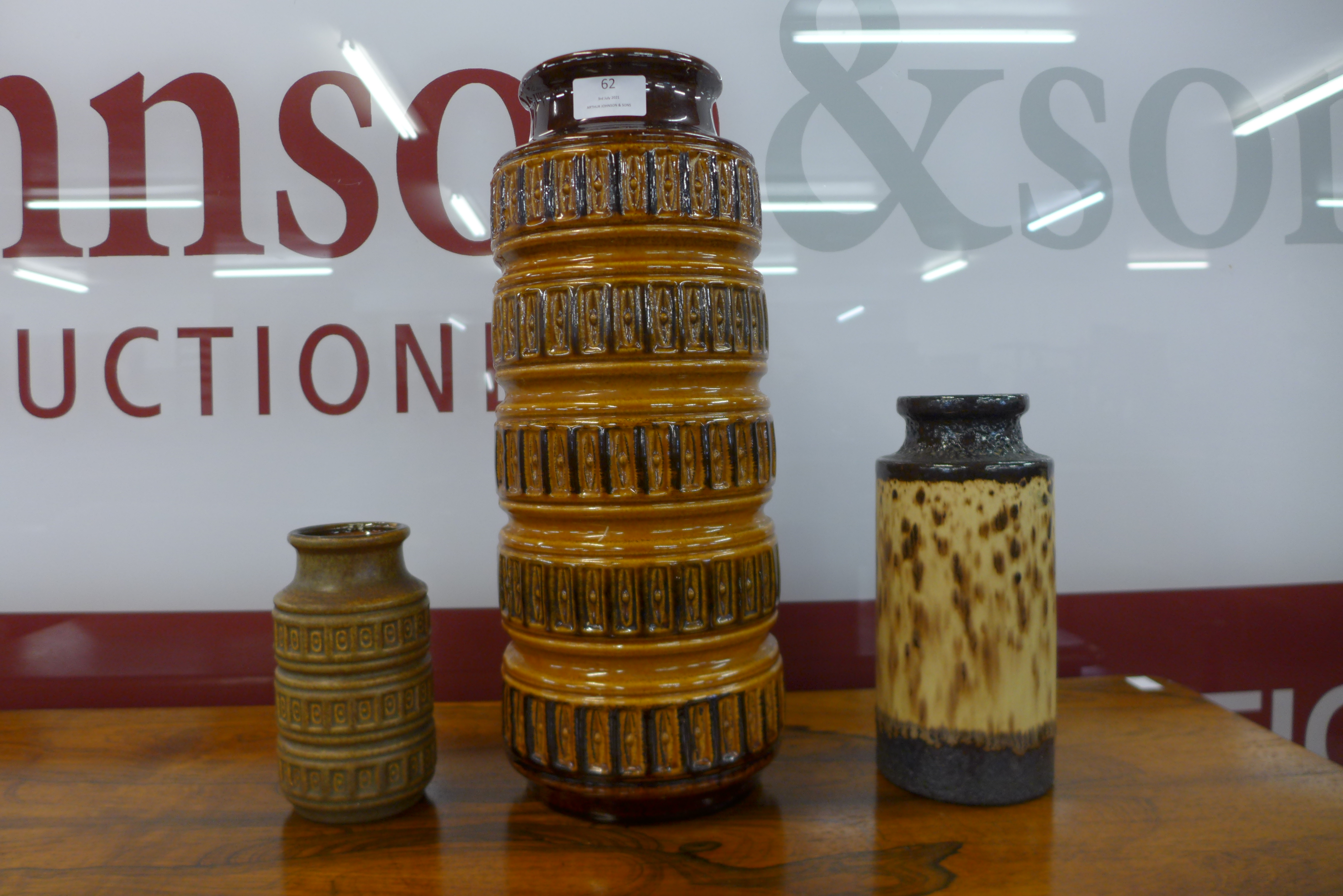 Three West German porcelain vases