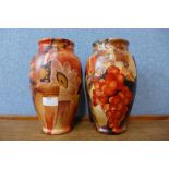 A pair of Art Deco style vases