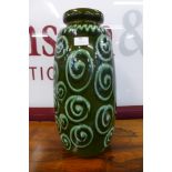 A large green West German porcelain vase