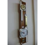 A 1960's teak clock/barometer