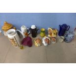 Assorted stoneware, glassware, etc.