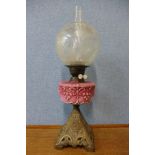 A Victorian oil lamp