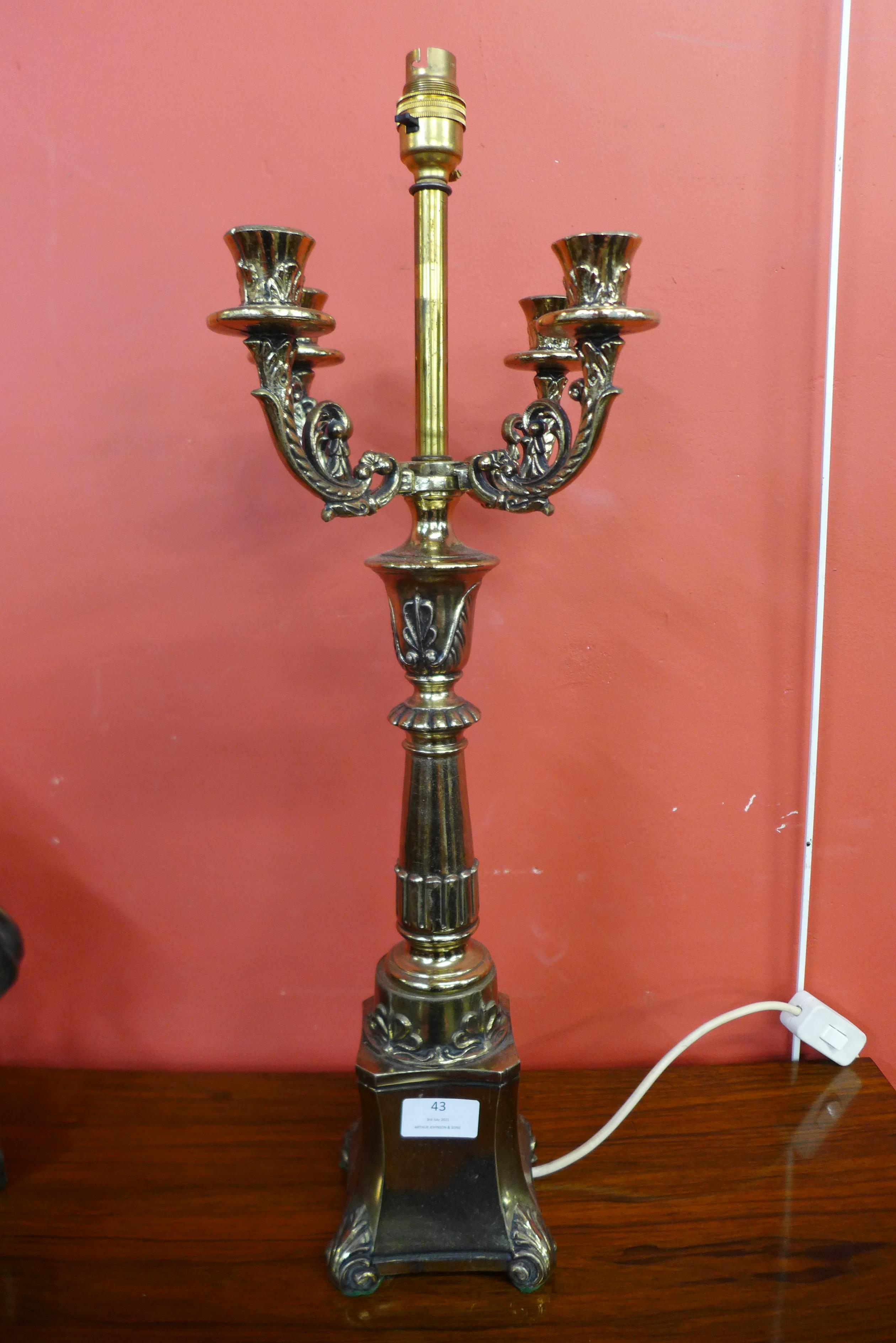 A French style brass table lamp