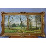 H.G. Squires, country landscape, oil on canvas, framed