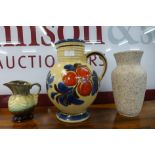 Two West German porcealin vases and a jug