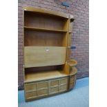 A Nathan teak room divider and a matching corner cabinet