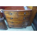 A Victorian mahogany bow front chest of drawers