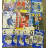 Football programmes; Chelsea home and away programmes, 1960's onwards (68)