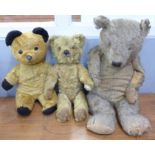 Three old Teddy bears