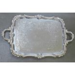 A large silver plated tray, Barker Ellis, (5.64kg)