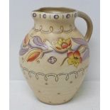 A Charlotte Rhead large jug, designed by Eddie Sambrook (TL95), 25cm