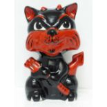 A Lorna Bailey 'Mephisto the Devil Cat' figure, signed on the base, 13cm