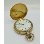 A full hunter pocket watch, with case