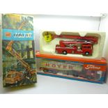 A Tekno lorry and a Corgi Major Toys Simon Snorkel fire engine, boxed