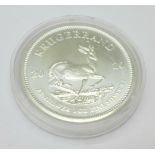 A 2020 one ounce fine silver proof Krugerrand