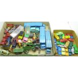 Lesney die-cast model vehicles and HO plastic and metal model vehicles