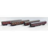 Four Hornby OO gauge railway carriages