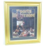 A framed Sports Illustrated picture of Muhammed Ali v Sonny Liston, signed by Muhammed Ali with