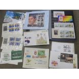 Stamps; collection of worldwide miniature sheets in stockbook and on cover