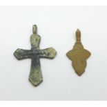 Two bronze Viking crosses