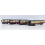 Four Hornby OO gauge railway carriages