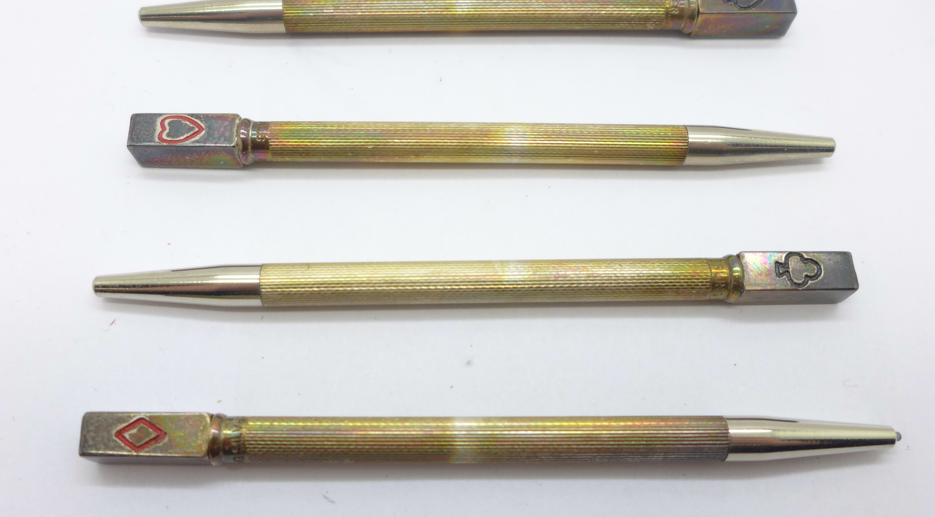 A cased set of four silver bridge pencils - Image 3 of 4